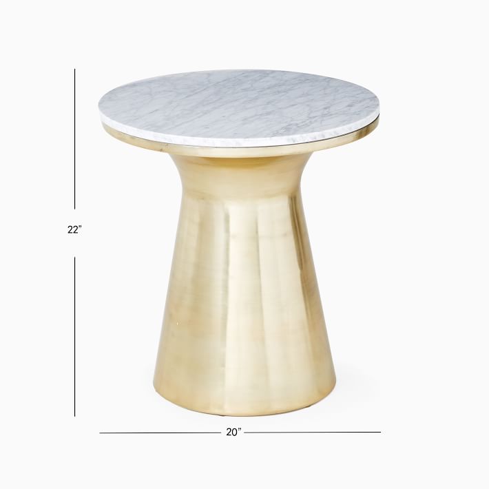 Marble Topped Pedestal Side Table, (20