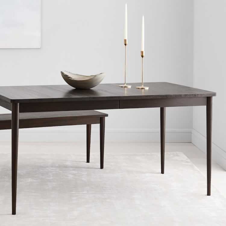 Modern Farmhouse Expandable Dining Table Dark Mineral