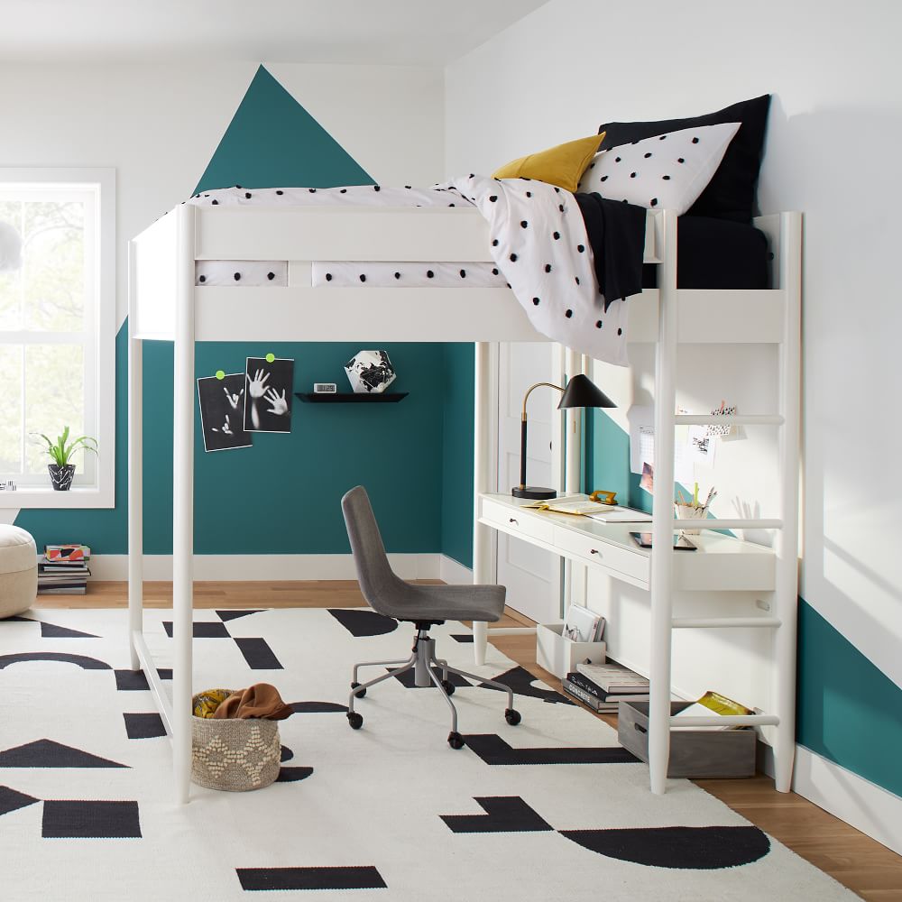 mid century modern loft bed