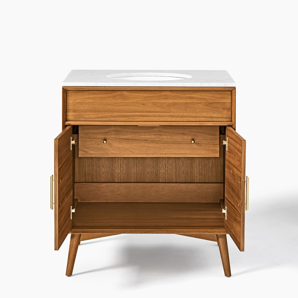 Mid Century Single Bathroom Vanity (31.5") - White | West Elm