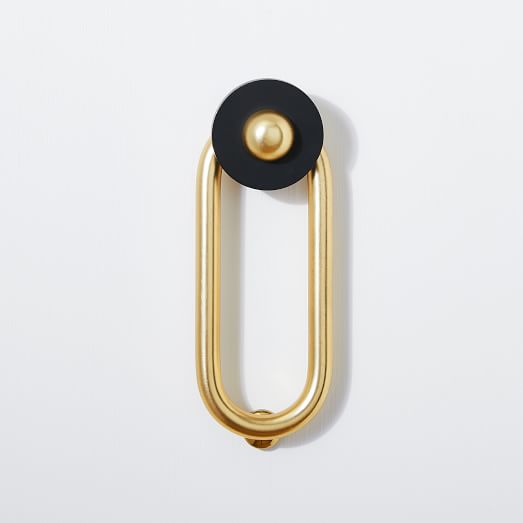 Modern Shapes Door Knocker Antique Brass Black