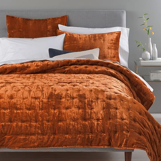 Lush Velvet Tack Stitch Quilt Shams