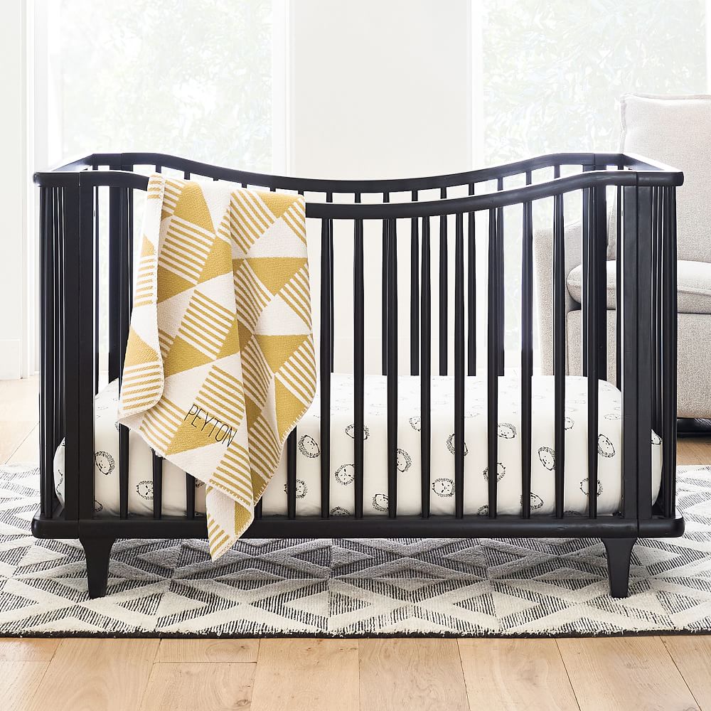Dawson Scoop Convertible Crib Black West Elm