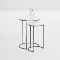 Marble Round Nesting Side Table Set Of 2