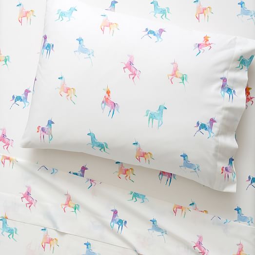 pottery barn kids unicorn sheets