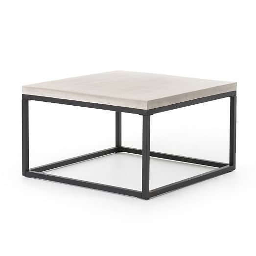 Slab Box Frame Outdoor Coffee Table, Outdoor Coffee Table White Square
