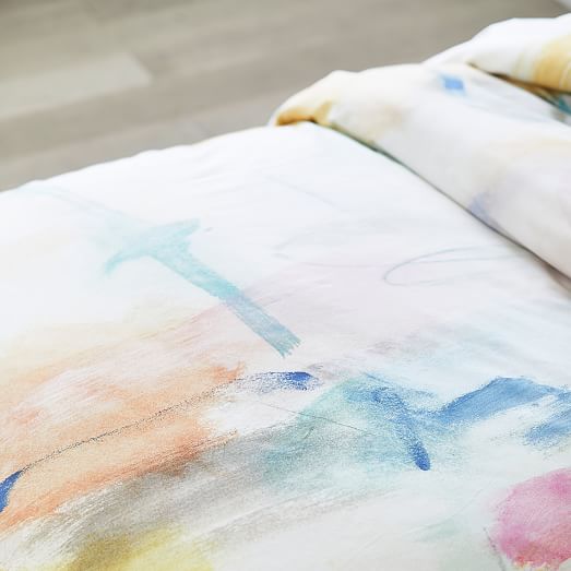 organic watercolor duvet shams painted palace