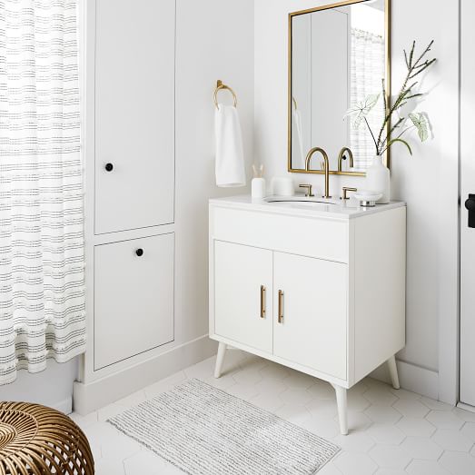 Mid Century Single Bathroom Vanity 31 5 White