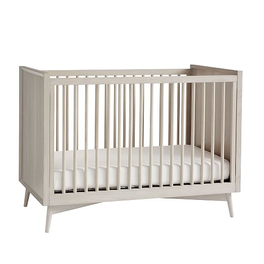 Mid-Century Convertible Baby Crib - Pebble