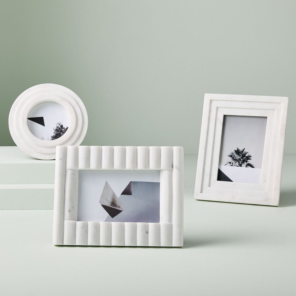 Textured White Marble Frames West Elm