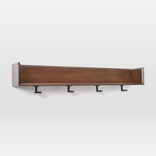 Nolan Wall Shelf With Hooks - Entryway Wall Shelf And Bench