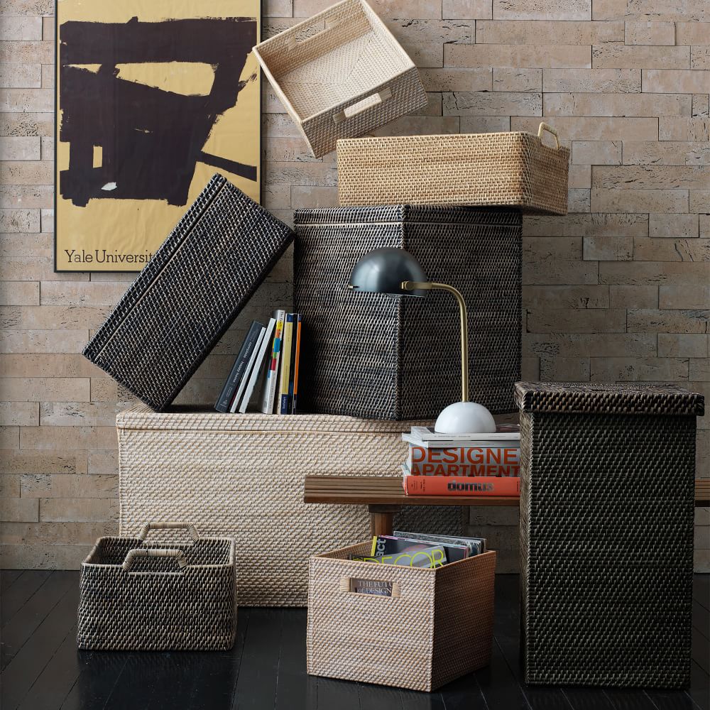 Modern Weave Harvest Baskets w/ Handles West Elm
