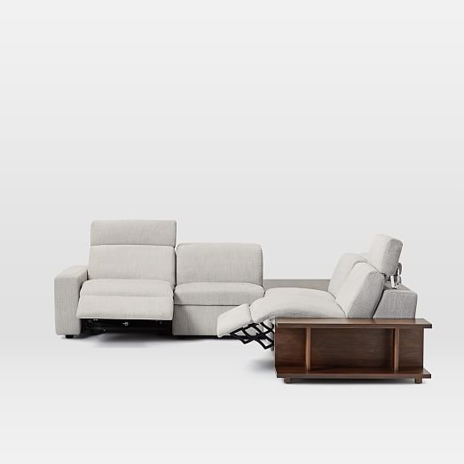 Enzo Reclining 4Seater Sectional with Corner Table & Bookcase