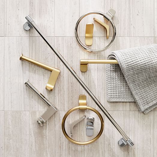 aged brass towel bar