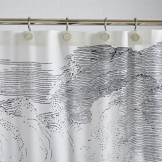 Organic Cloud Shower Curtain, Gray And Black Shower Curtains