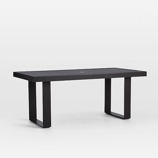 black aluminum dining table