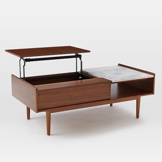 Mid Century Coffee Table Storage Best, Mid Century Modern Side Table With Storage
