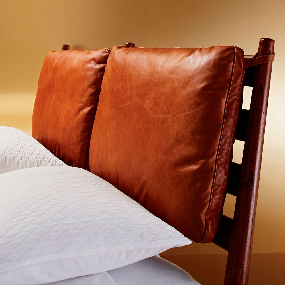 Arne Bed & Leather Cushions West Elm
