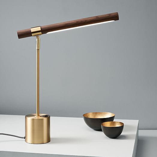 Small Modern Wood Lamp \u2013 Double Wood Table Lamp
