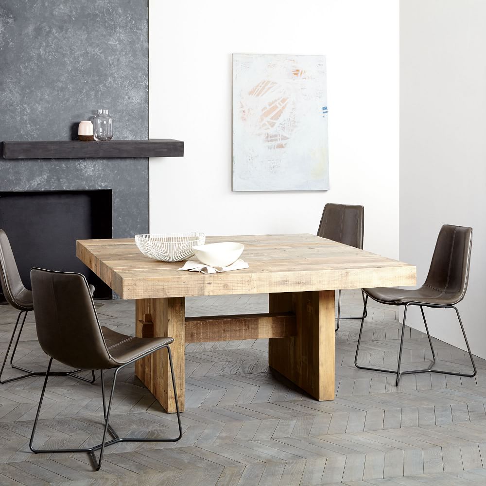 Emmerson Reclaimed Wood Square Dining Table 60 Sq