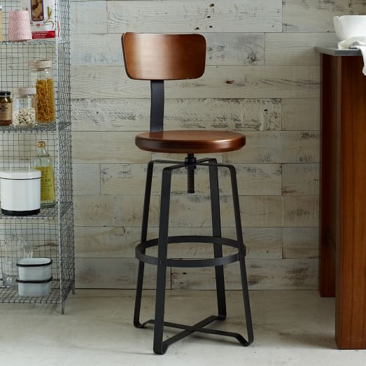Industrial Stools With Back Top Ers, Metal And Wood Counter Stools With Backs