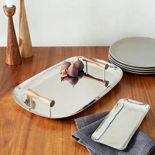 Mid Century Modernist Chrome Serving Tray Turkey Platter