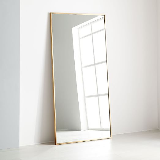 Metal Frame Oversized 78 Floor Mirror Antique Brass Metal Frame Oversized 78 Floor Mirror, Oversized White Leaner Mirror