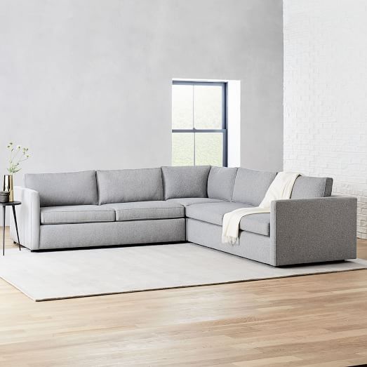 Harris 3 Piece L Shaped Sectional, Aurora 3 Piece Sectional Sofa With Sleeper