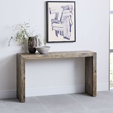 Emmerson Reclaimed Wood Console, Reclaimed Wood Sofa Table With Stools