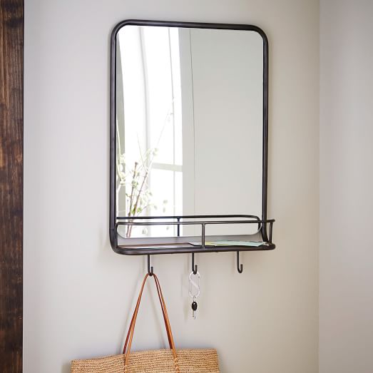 Entryway Mirror Hooks, Entryway Bench With Mirror And Hooks