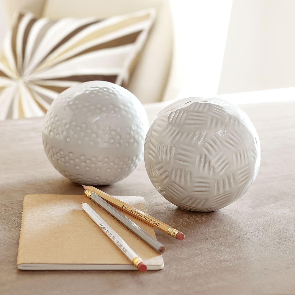 Textured Ceramic Spheres, Decorative Accents | West Elm