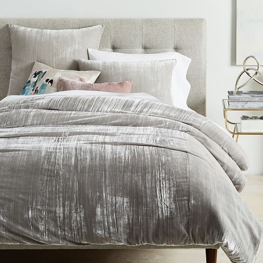 grey velvet duvet covers