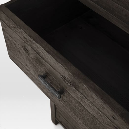 Modern Mixed Reclaimed Wood 6 Drawer Dresser Black Olive