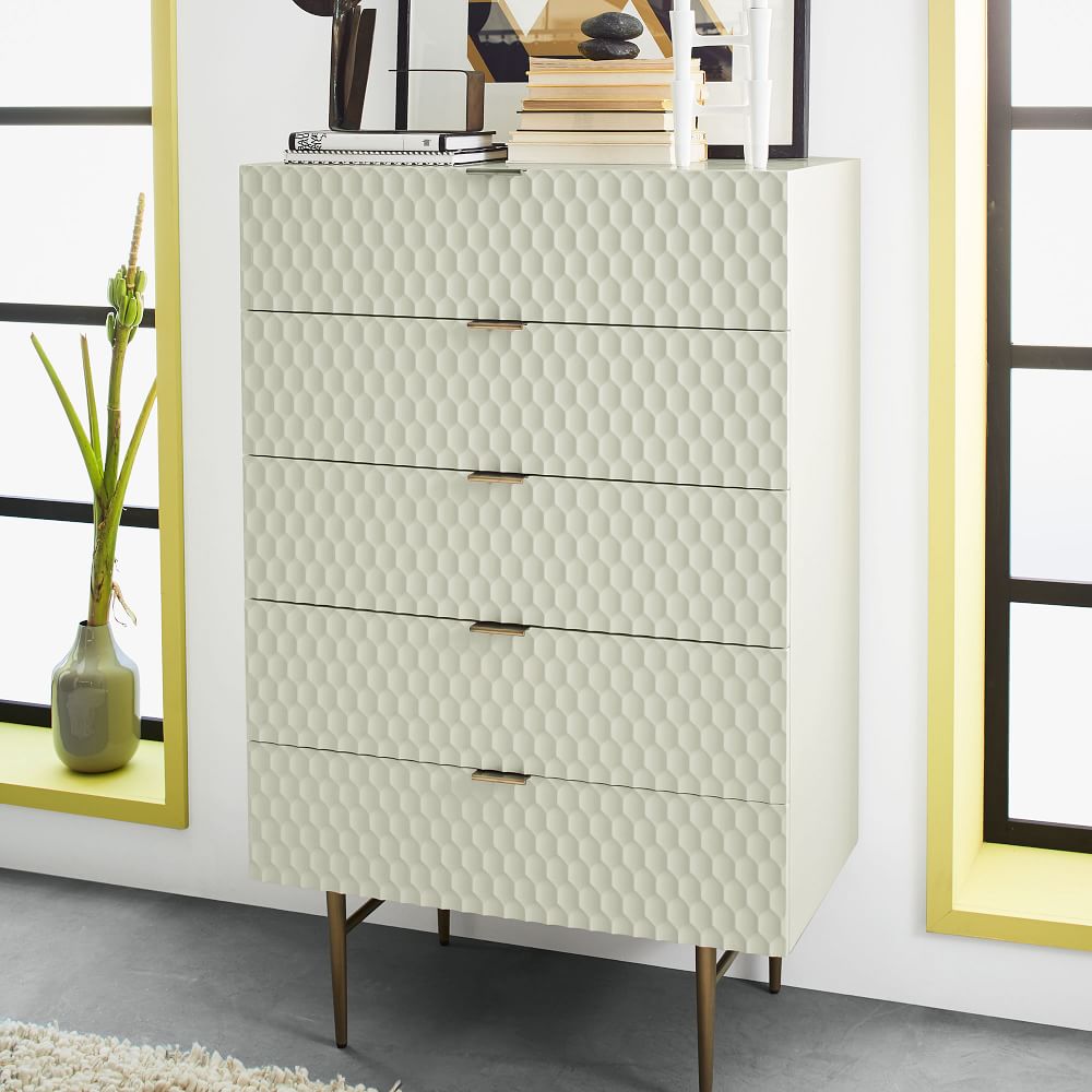 Audrey 5Drawer Dresser Parchment West Elm