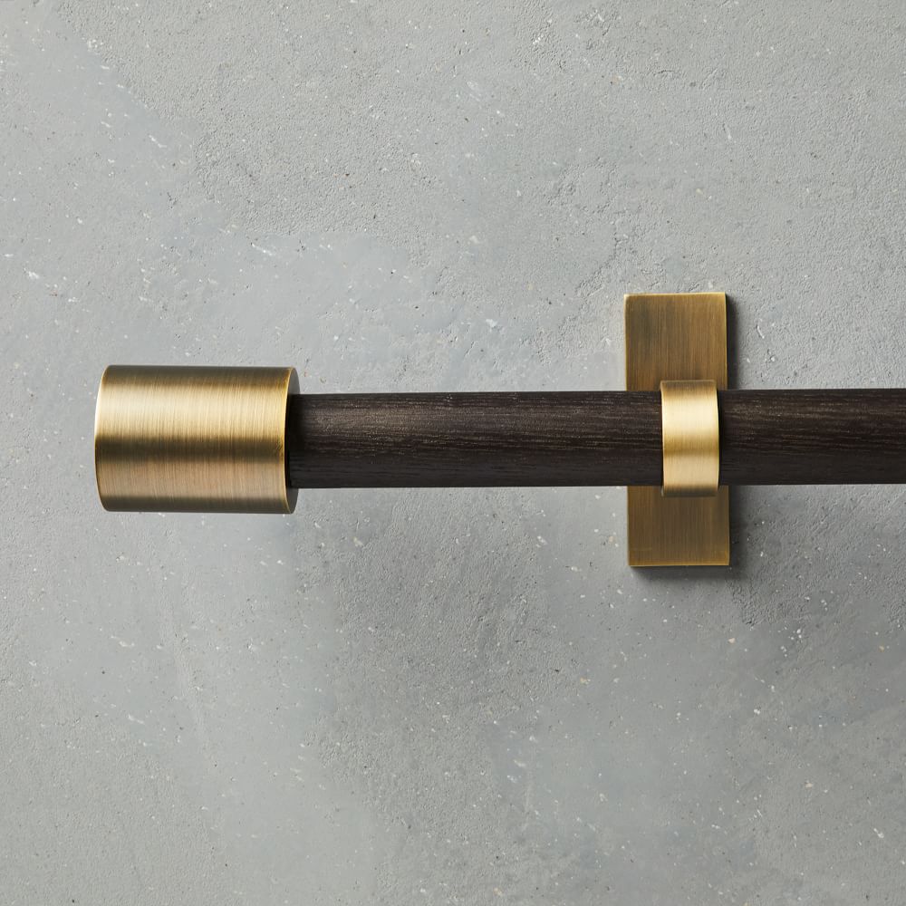 Mid Century Curtain Rod Carbon Brass