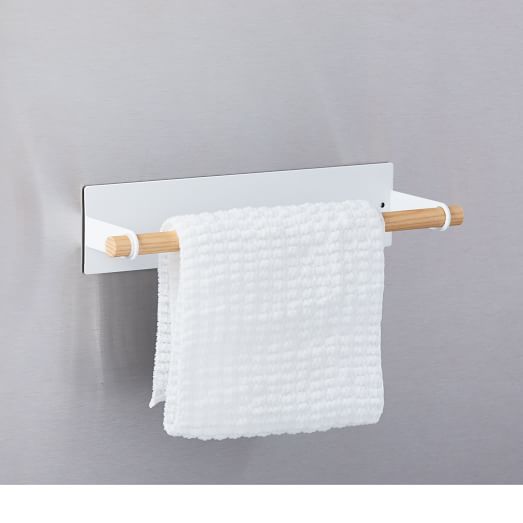 InterDesign Self-Adhesive Dish Towel Holder for Kitchen Pack of 2 White 