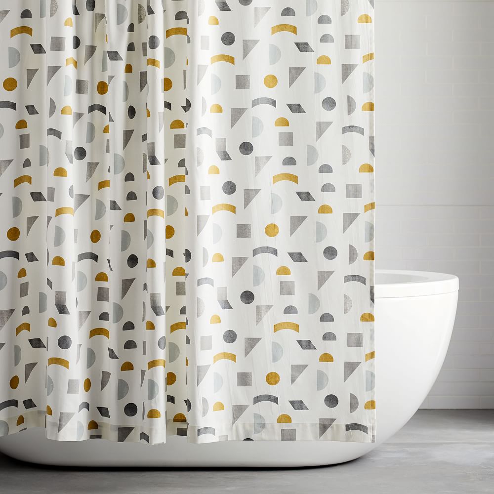 Organic Mid Century Geo Shower Curtain