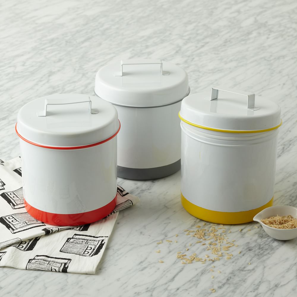 Enamel Canisters Kitchen Storage Solutions