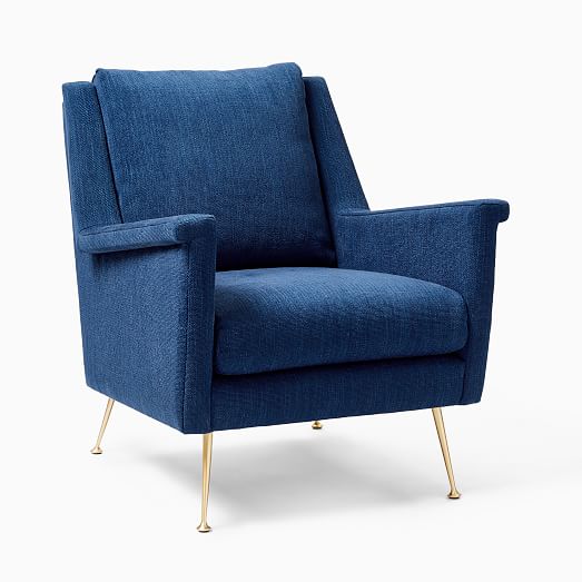 west elm blue chair