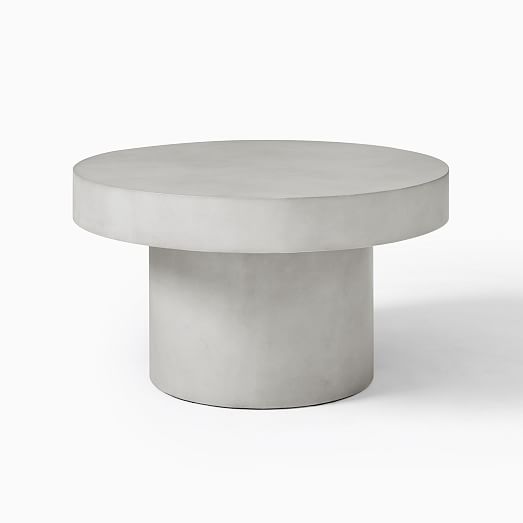 Volume Round Pedestal Coffee Table, Round Concrete Table