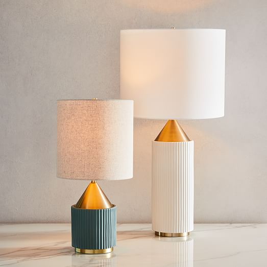 Modern Fluted Table Lamp Small, Small Modern Table Lamp