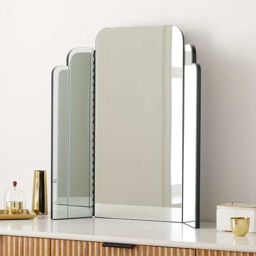 Tri Fold Frameless Vanity Mirror, Frameless Vanity Mirrors