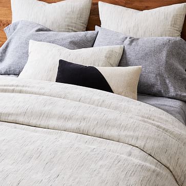 Washed Melange Jacquard Duvet Cover Shams