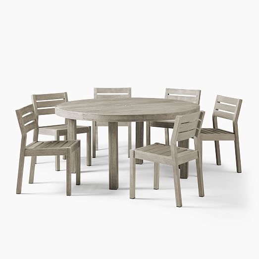 Portside Outdoor 60 Round Dining Table, Round Patio Dining Table Seats 6