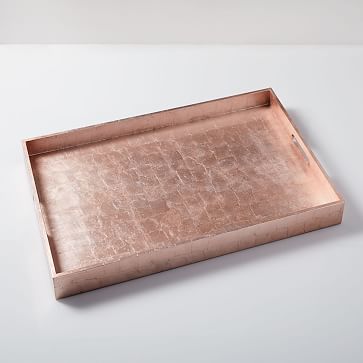 Lacquer Wood Tray 18x28 Rose Gold