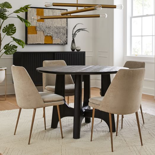 Tanner Solid Wood Round Dining Table, Round Dinner Table