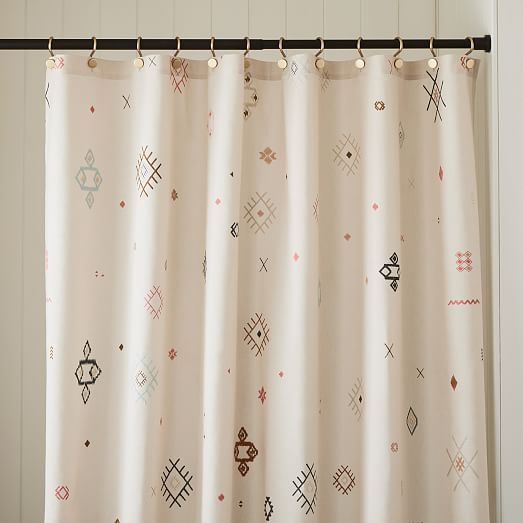Embroidered Aziza Shower Curtain, West Elm Shower Curtain Rings