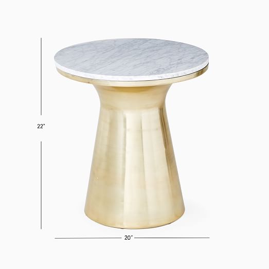 Marble Topped Pedestal Side Table, Pedestal Lamp Table