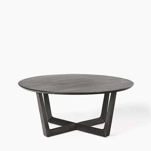 Stowe Round Coffee Table, Round Black Wood Coffee Table