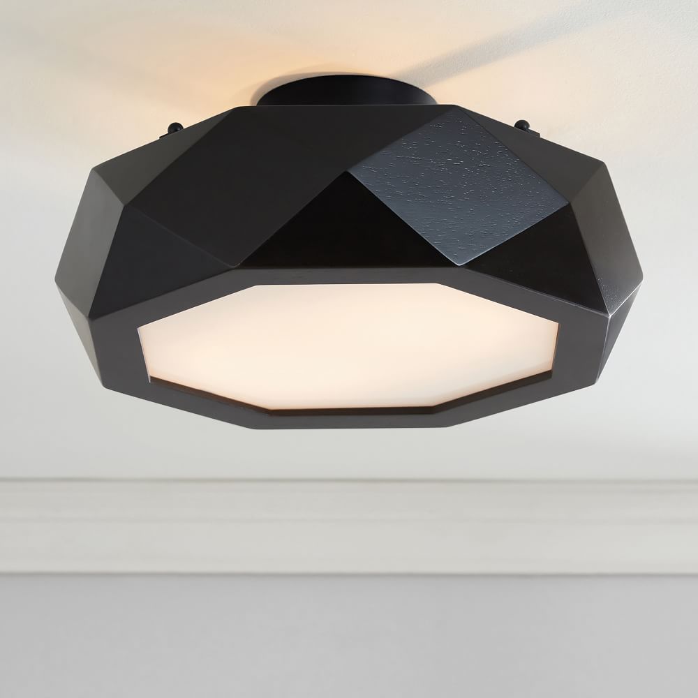 faceted flush mount light